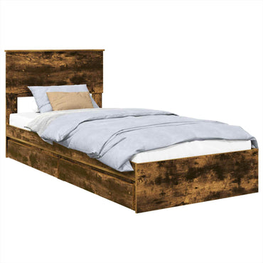 vidaXL Aufbewahrungsbett Geräucherte Eiche 75 x 190 cm Holzwerkstoff