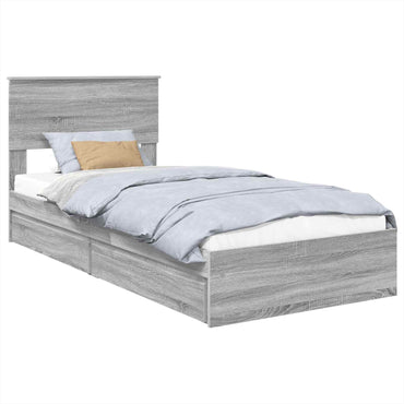 vidaXL Aufbewahrungsbett Graues Sonoma 75 x 190 cm Holzwerkstoff