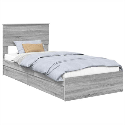 vidaXL Aufbewahrungsbett Graues Sonoma 75 x 190 cm Holzwerkstoff