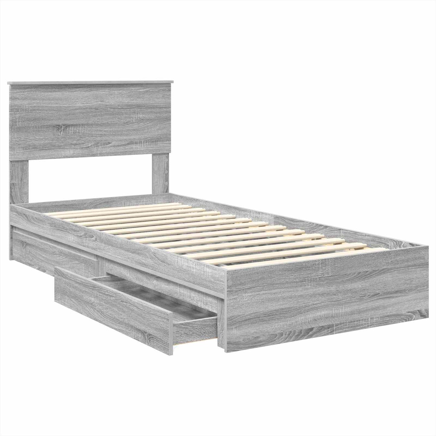 vidaXL Aufbewahrungsbett Graues Sonoma 75 x 190 cm Holzwerkstoff