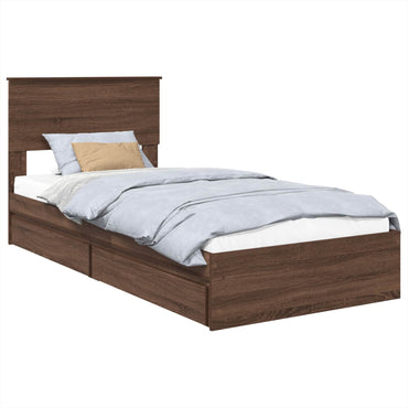 vidaXL Aufbewahrungsbett Braun Eichen-Optik 75 x 190 cm Holzwerkstoff