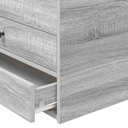 vidaXL Tagesbett Grau Sonoma und Schwarz 100 x 200 cm Holzwerkstoff