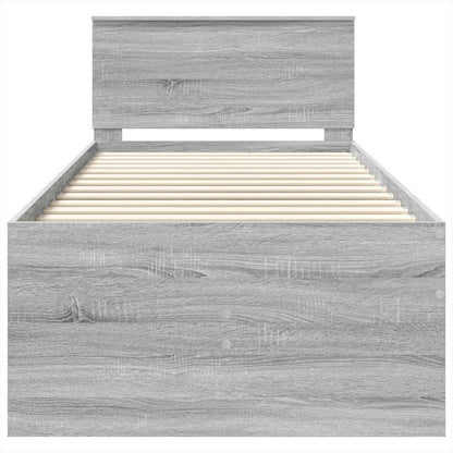 vidaXL Tagesbett Grau Sonoma und Schwarz 100 x 200 cm Holzwerkstoff