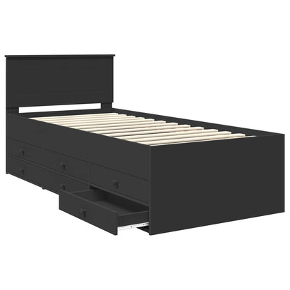vidaXL Tagesbett mit Schubladen Schwarz 90 x 190 cm Holzwerkstoff