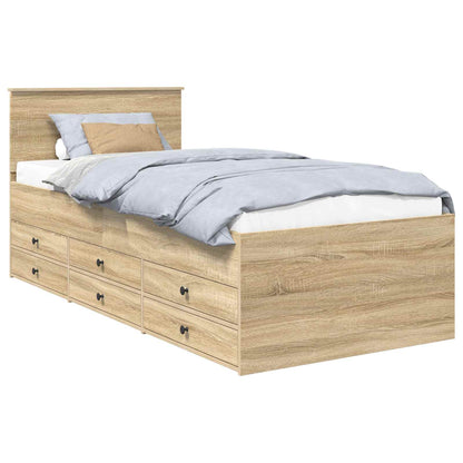 vidaXL Tagesbett Sonoma Eiche und Schwarz 90 x 190 cm Holzwerkstoff