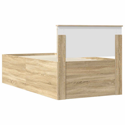 vidaXL Tagesbett Sonoma Eiche und Schwarz 90 x 190 cm Holzwerkstoff