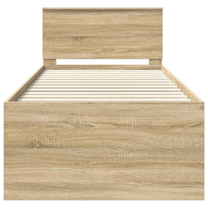 vidaXL Tagesbett Sonoma Eiche und Schwarz 90 x 190 cm Holzwerkstoff