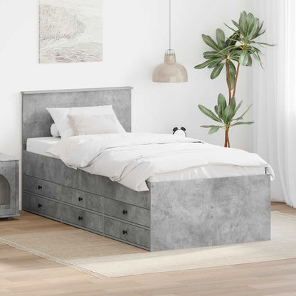 vidaXL Tagesbett Beton Grau und Schwarz 90 x 190 cm Holzwerkstoff