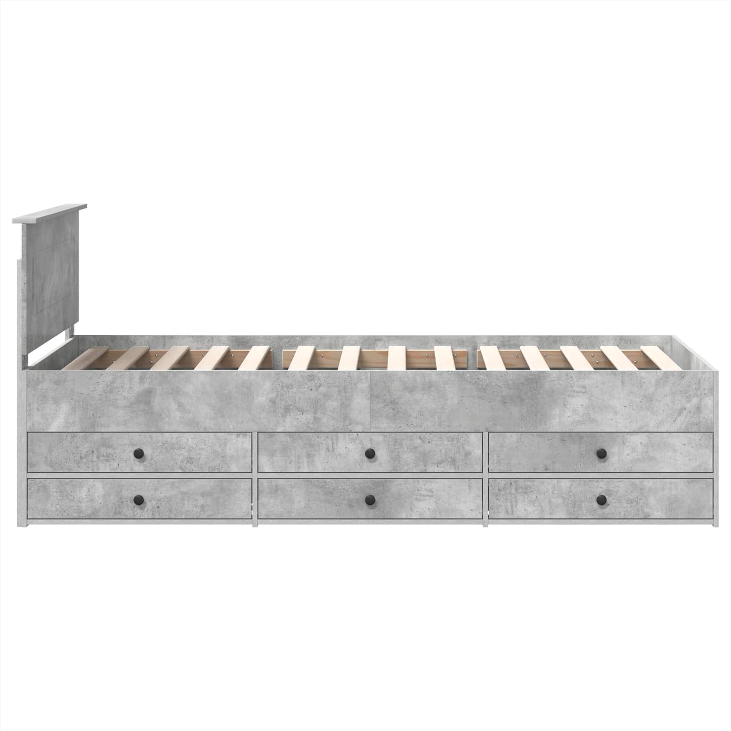 vidaXL Tagesbett Beton Grau und Schwarz 90 x 190 cm Holzwerkstoff