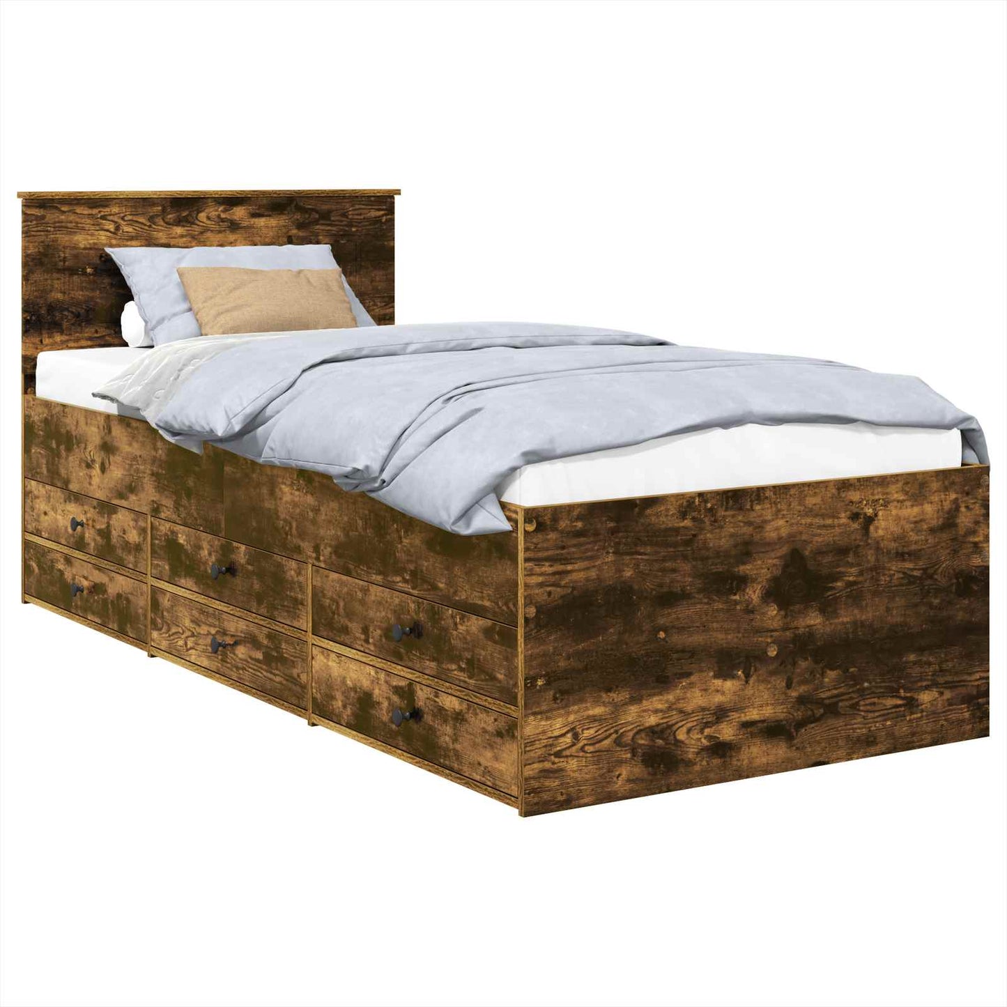 Tagesbett Geräucherte Eiche und Schwarz 90 x 190 cm