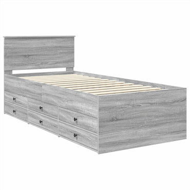 vidaXL Tagesbett Grau Sonoma und Schwarz 90 x 190 cm Holzwerkstoff