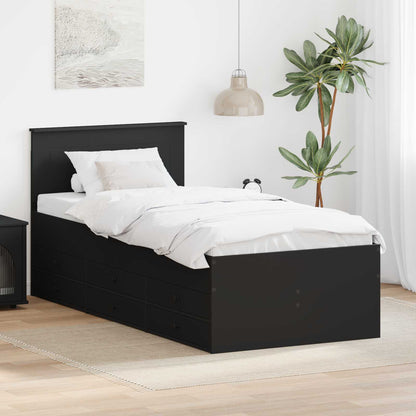 vidaXL Tagesbett mit Schubladen Schwarz 90 x 200 cm Holzwerkstoff