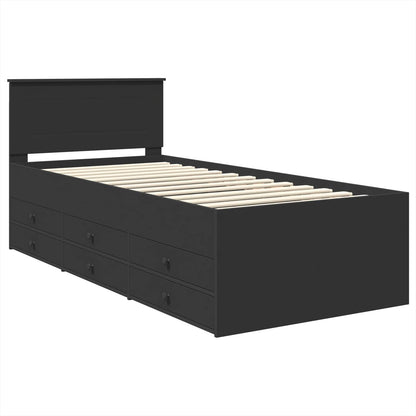 vidaXL Tagesbett mit Schubladen Schwarz 90 x 200 cm Holzwerkstoff