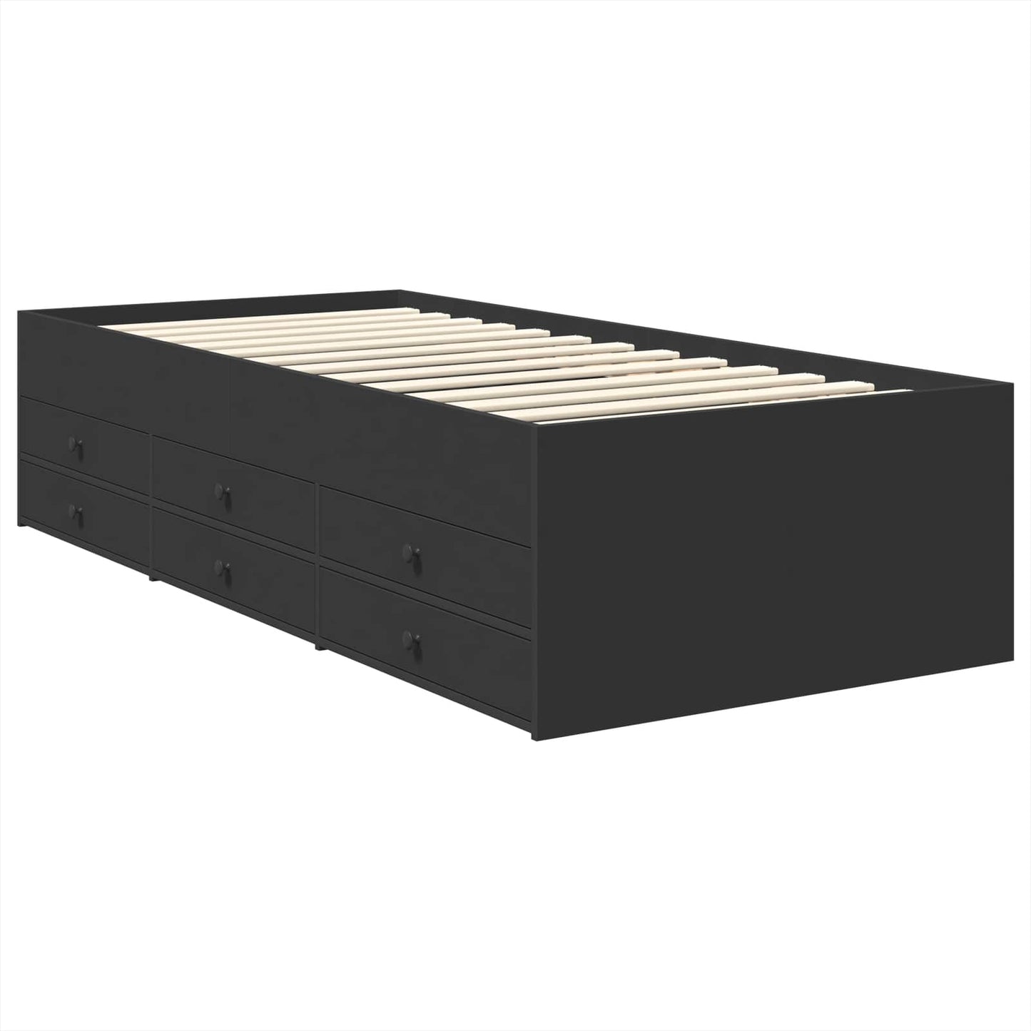 vidaXL Tagesbett mit Schubladen Schwarz 90 x 200 cm Holzwerkstoff