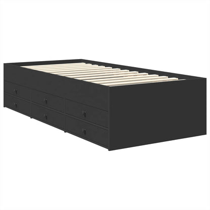 vidaXL Tagesbett mit Schubladen Schwarz 90 x 200 cm Holzwerkstoff