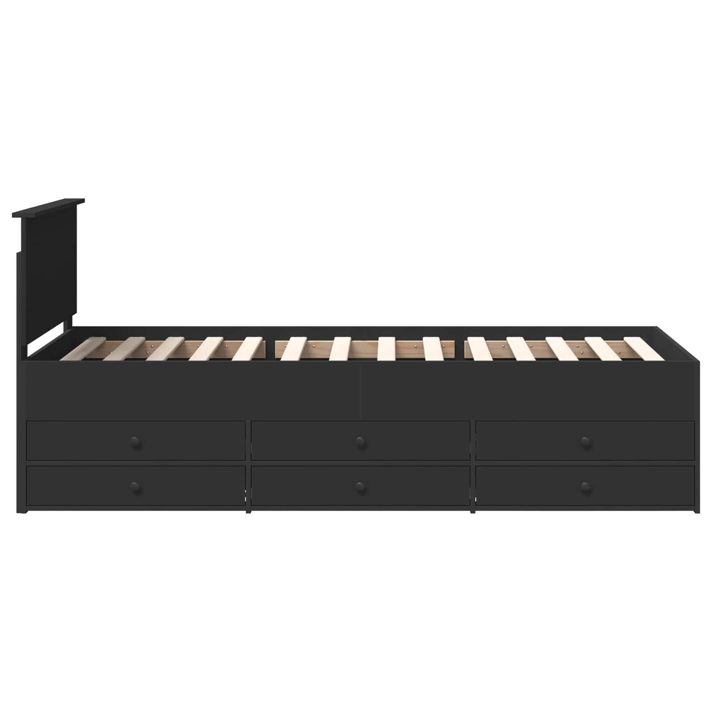 vidaXL Tagesbett mit Schubladen Schwarz 90 x 200 cm Holzwerkstoff