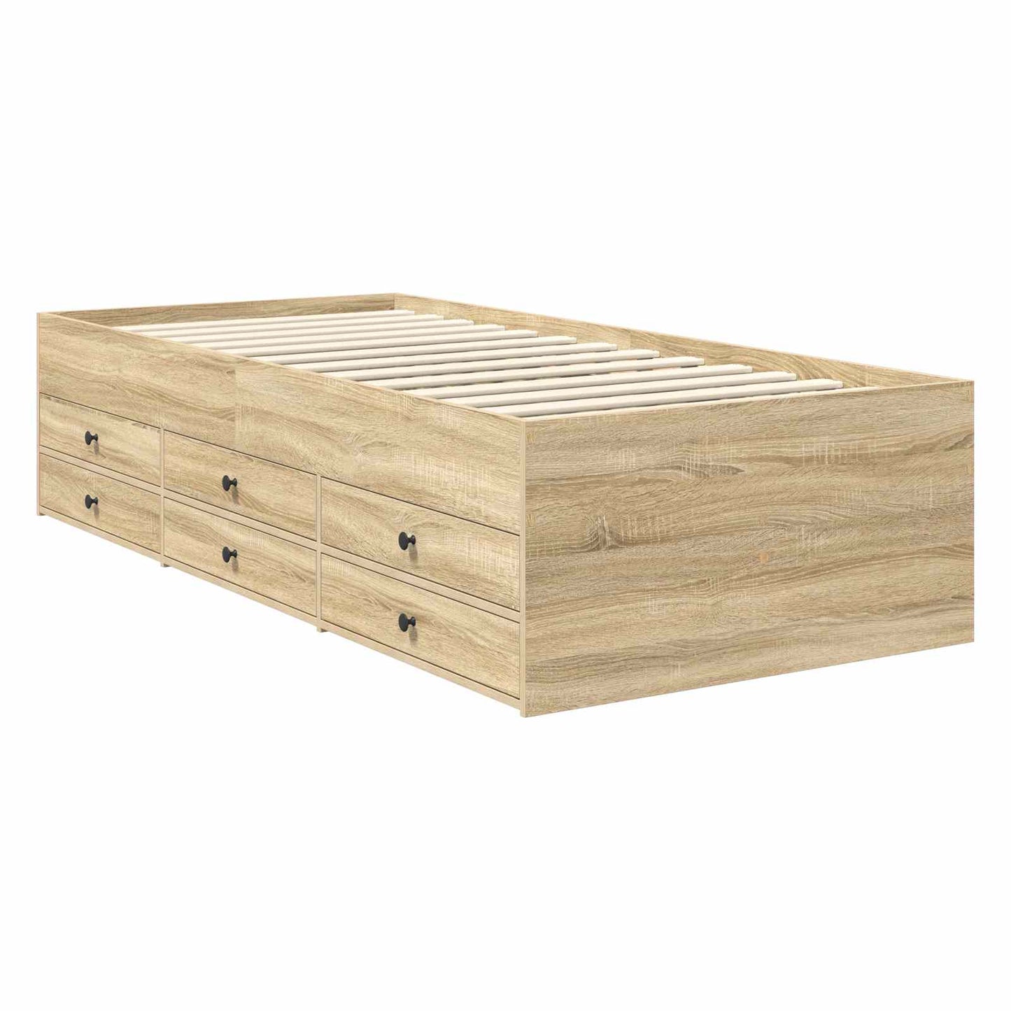 vidaXL Tagesbett Sonoma Eiche und Schwarz 90 x 200 cm Holzwerkstoff