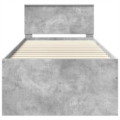 vidaXL Tagesbett Beton Grau und Schwarz 90 x 200 cm Holzwerkstoff