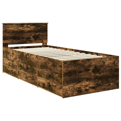 vidaXL Tagesbett Geräucherte Eiche und Schwarz 90 x 200 cm
