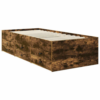 vidaXL Tagesbett Geräucherte Eiche und Schwarz 90 x 200 cm