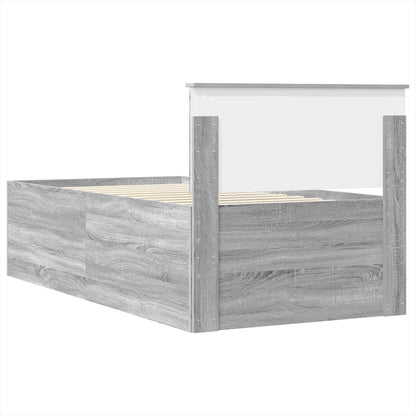 vidaXL Tagesbett Grau Sonoma und Schwarz 90 x 200 cm Holzwerkstoff