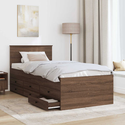 vidaXL Tagesbett Braun Eiche und Schwarz 90 x 200 cm Holzwerkstoff