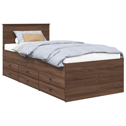vidaXL Tagesbett Braun Eiche und Schwarz 90 x 200 cm Holzwerkstoff