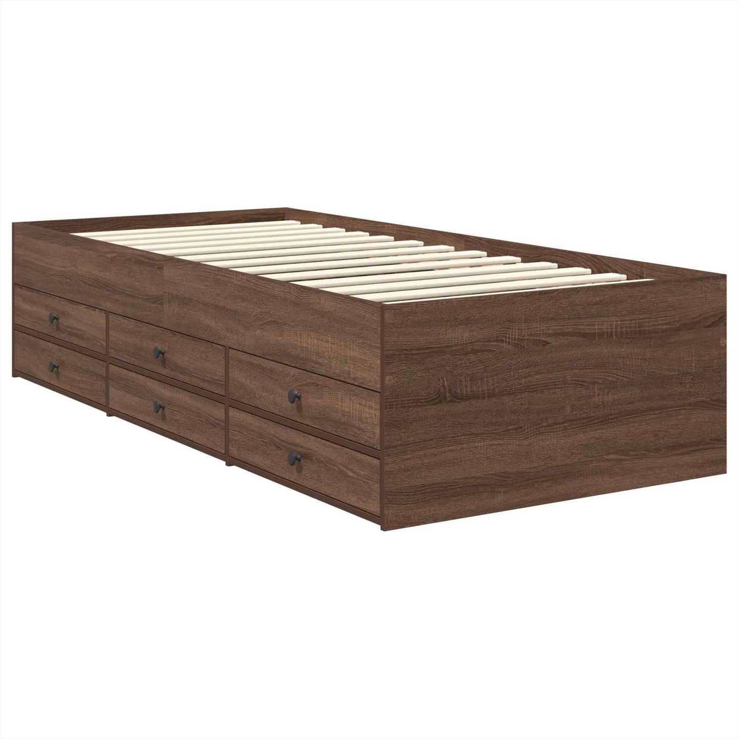 vidaXL Tagesbett Braun Eiche und Schwarz 90 x 200 cm Holzwerkstoff