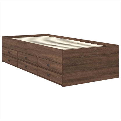 vidaXL Tagesbett Braun Eiche und Schwarz 90 x 200 cm Holzwerkstoff