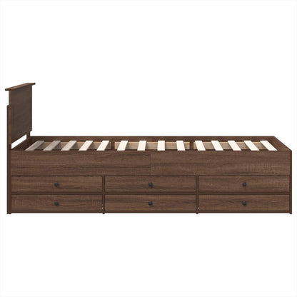 vidaXL Tagesbett Braun Eiche und Schwarz 90 x 200 cm Holzwerkstoff