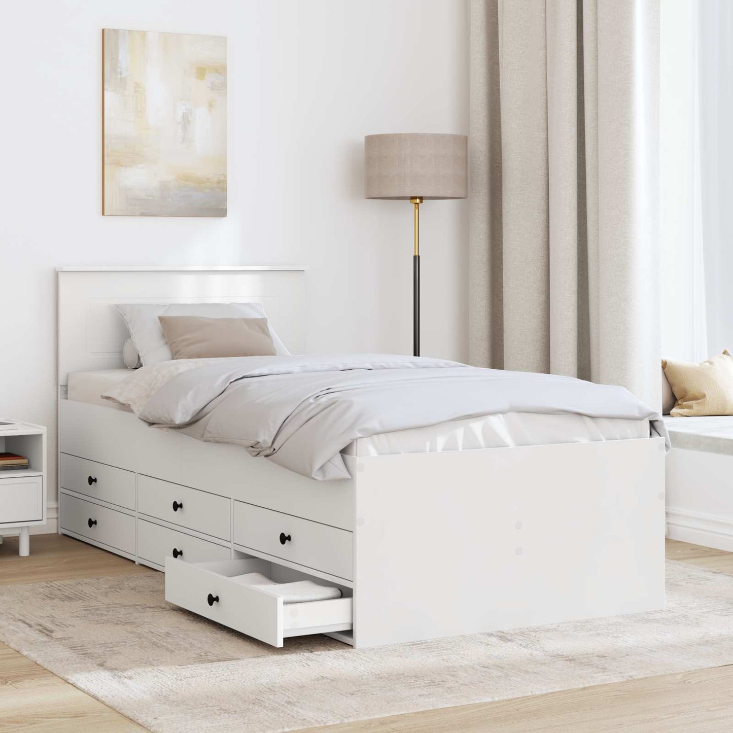 vidaXL Tagesbett Weiß und Schwarz 75 x 190 cm Holzwerkstoff