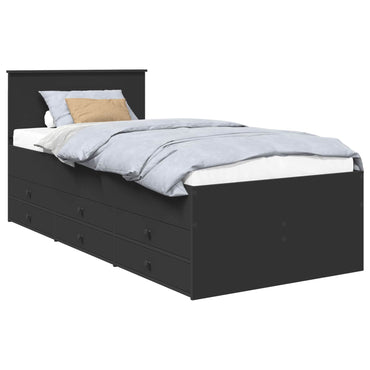vidaXL Tagesbett mit Schubladen Schwarz 75 x 190 cm Holzwerkstoff