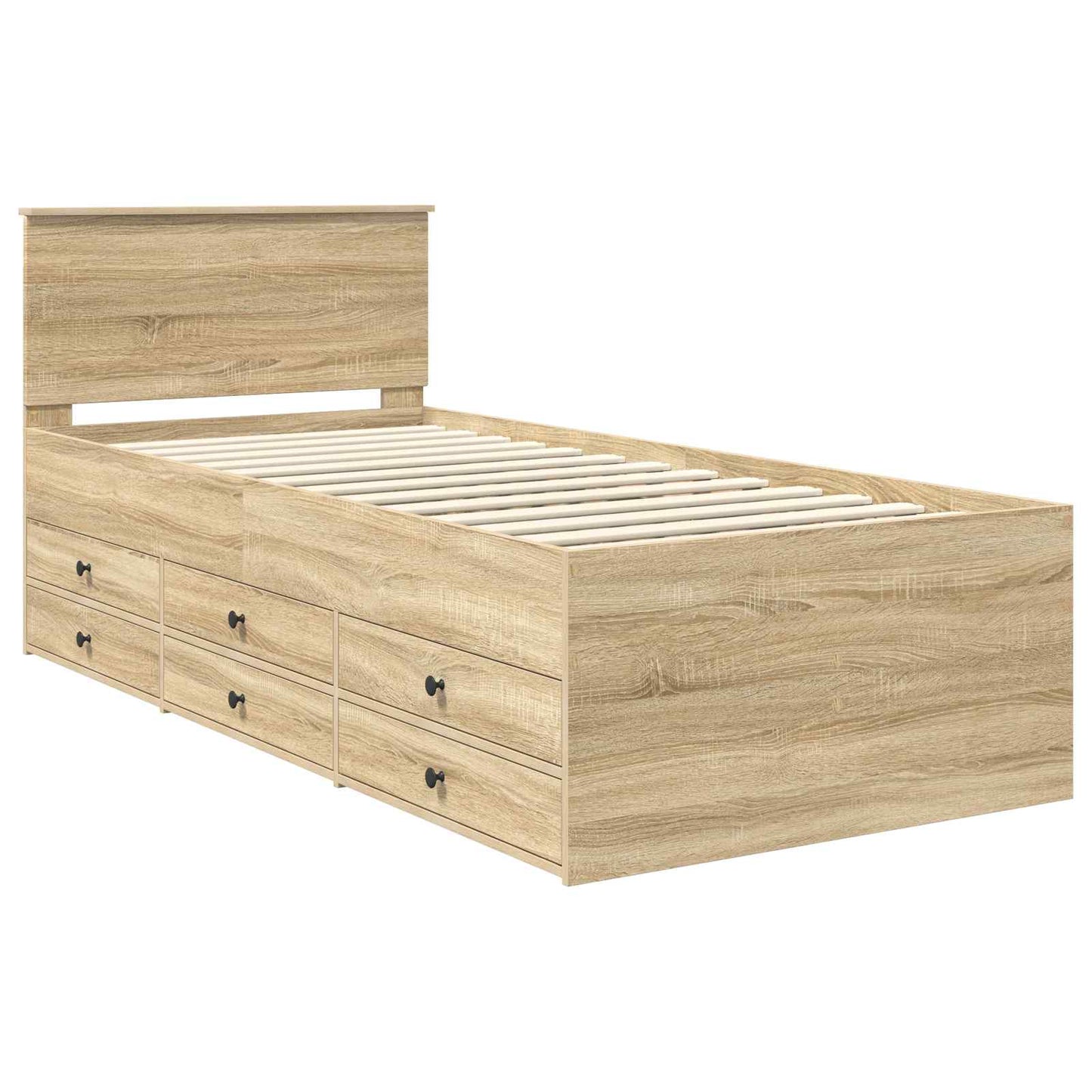 vidaXL Tagesbett Sonoma Eiche und Schwarz 75 x 190 cm Holzwerkstoff