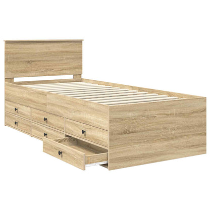 vidaXL Tagesbett Sonoma Eiche und Schwarz 75 x 190 cm Holzwerkstoff
