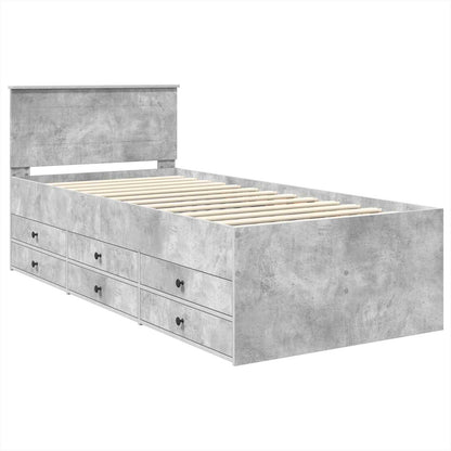 vidaXL Tagesbett Beton Grau und Schwarz 75 x 190 cm Holzwerkstoff