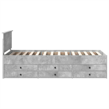 vidaXL Tagesbett Beton Grau und Schwarz 75 x 190 cm Holzwerkstoff