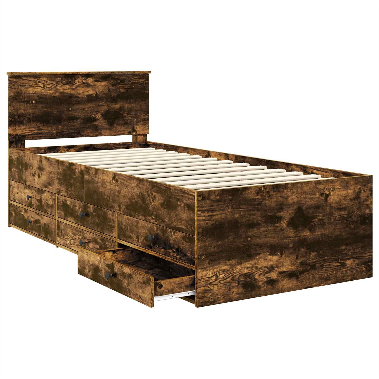 vidaXL Tagesbett Geräucherte Eiche und Schwarz 75 x 190 cm