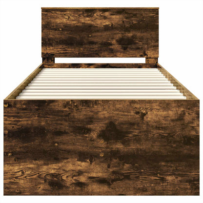 vidaXL Tagesbett Geräucherte Eiche und Schwarz 75 x 190 cm