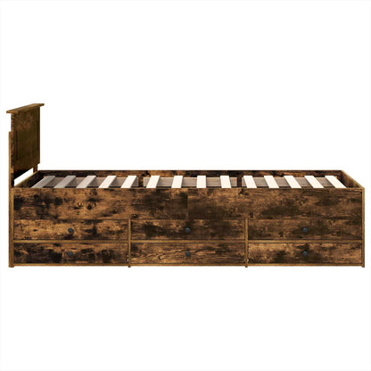 vidaXL Tagesbett Geräucherte Eiche und Schwarz 75 x 190 cm