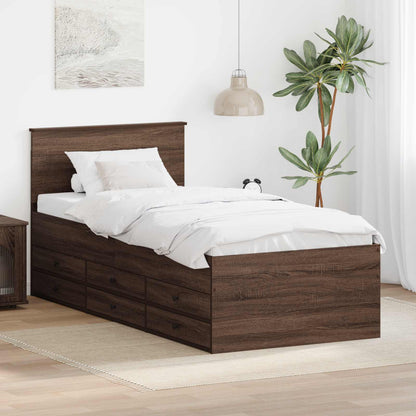 vidaXL Tagesbett Braun Eiche und Schwarz 75 x 190 cm Holzwerkstoff