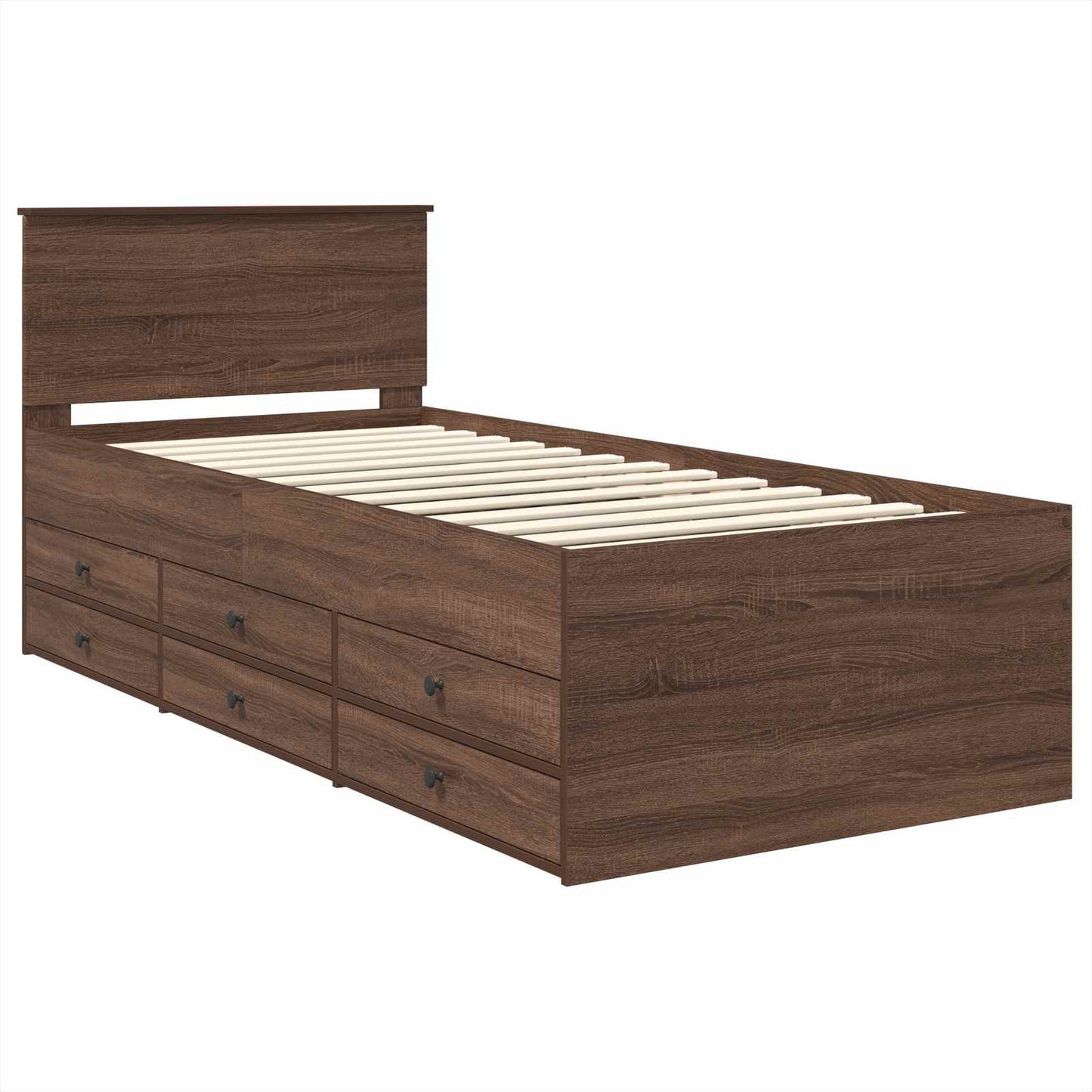 vidaXL Tagesbett Braun Eiche und Schwarz 75 x 190 cm Holzwerkstoff