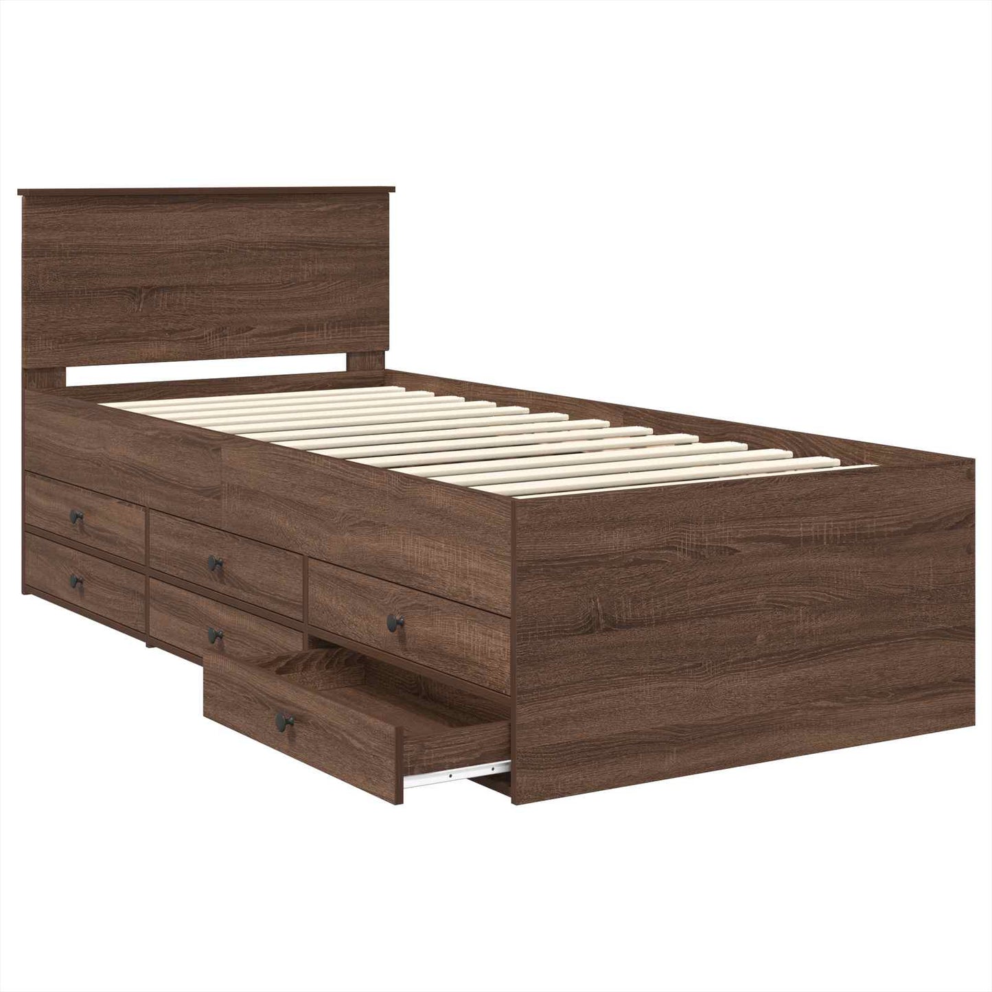vidaXL Tagesbett Braun Eiche und Schwarz 75 x 190 cm Holzwerkstoff