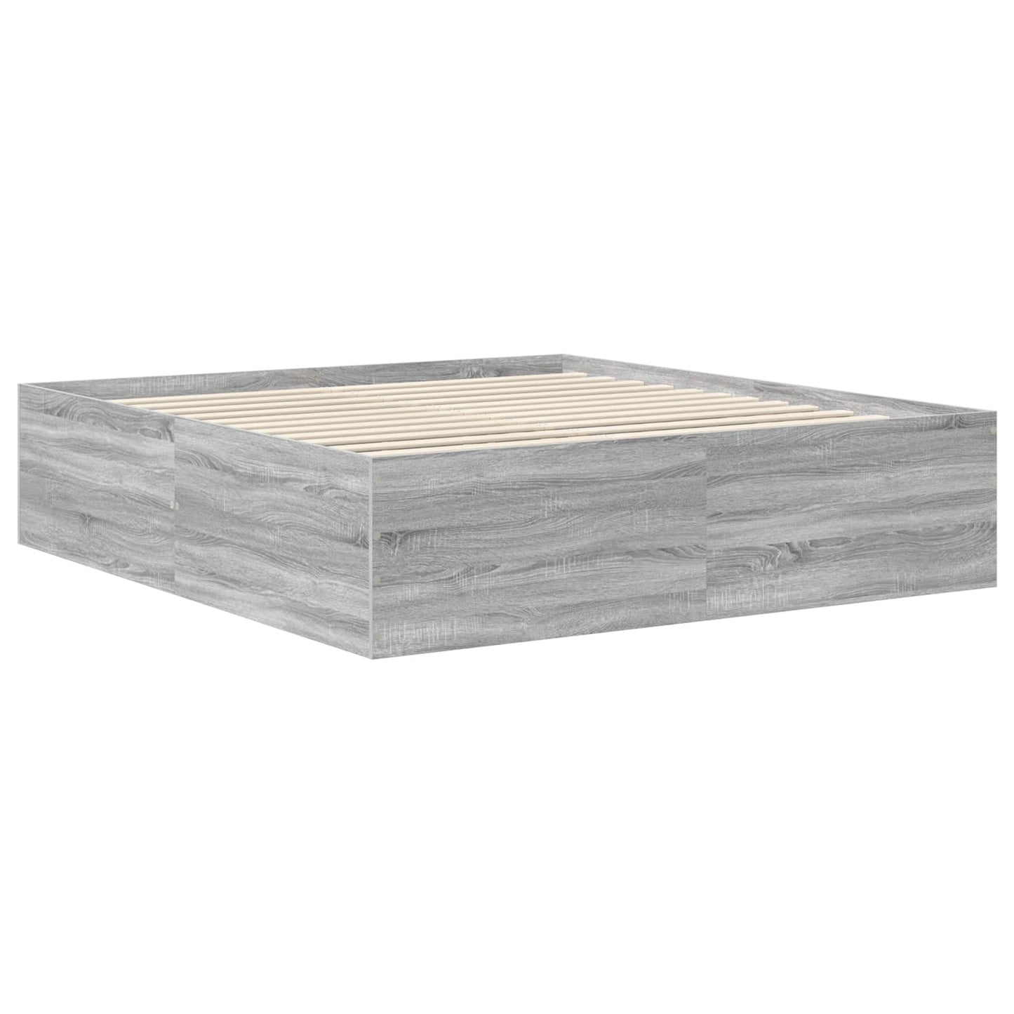 vidaXL Bettrahmen Graues Sonoma 200 x 200 cm Holzwerkstoff