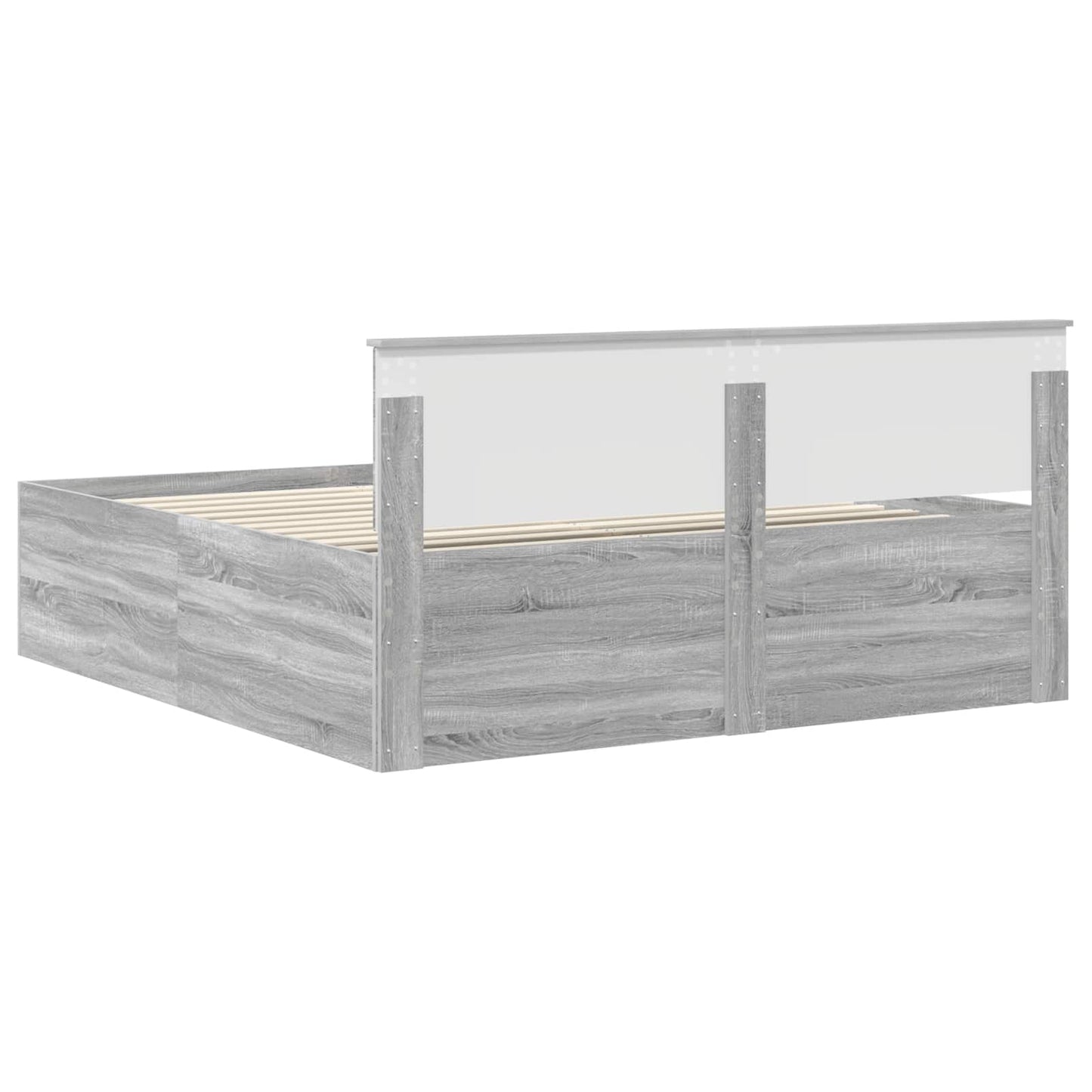 vidaXL Bettrahmen Graues Sonoma 200 x 200 cm Holzwerkstoff