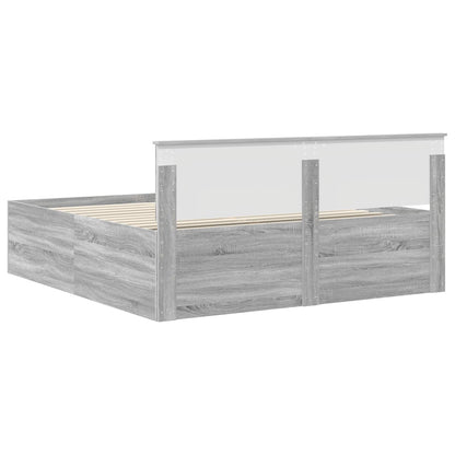 vidaXL Bettrahmen Graues Sonoma 200 x 200 cm Holzwerkstoff
