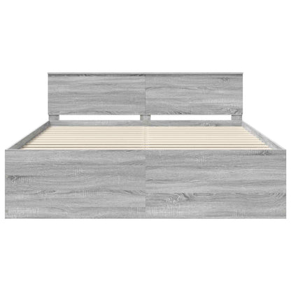 vidaXL Bettrahmen Graues Sonoma 200 x 200 cm Holzwerkstoff