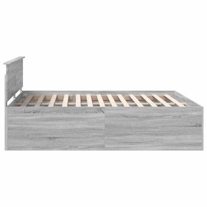 vidaXL Bettrahmen Graues Sonoma 200 x 200 cm Holzwerkstoff