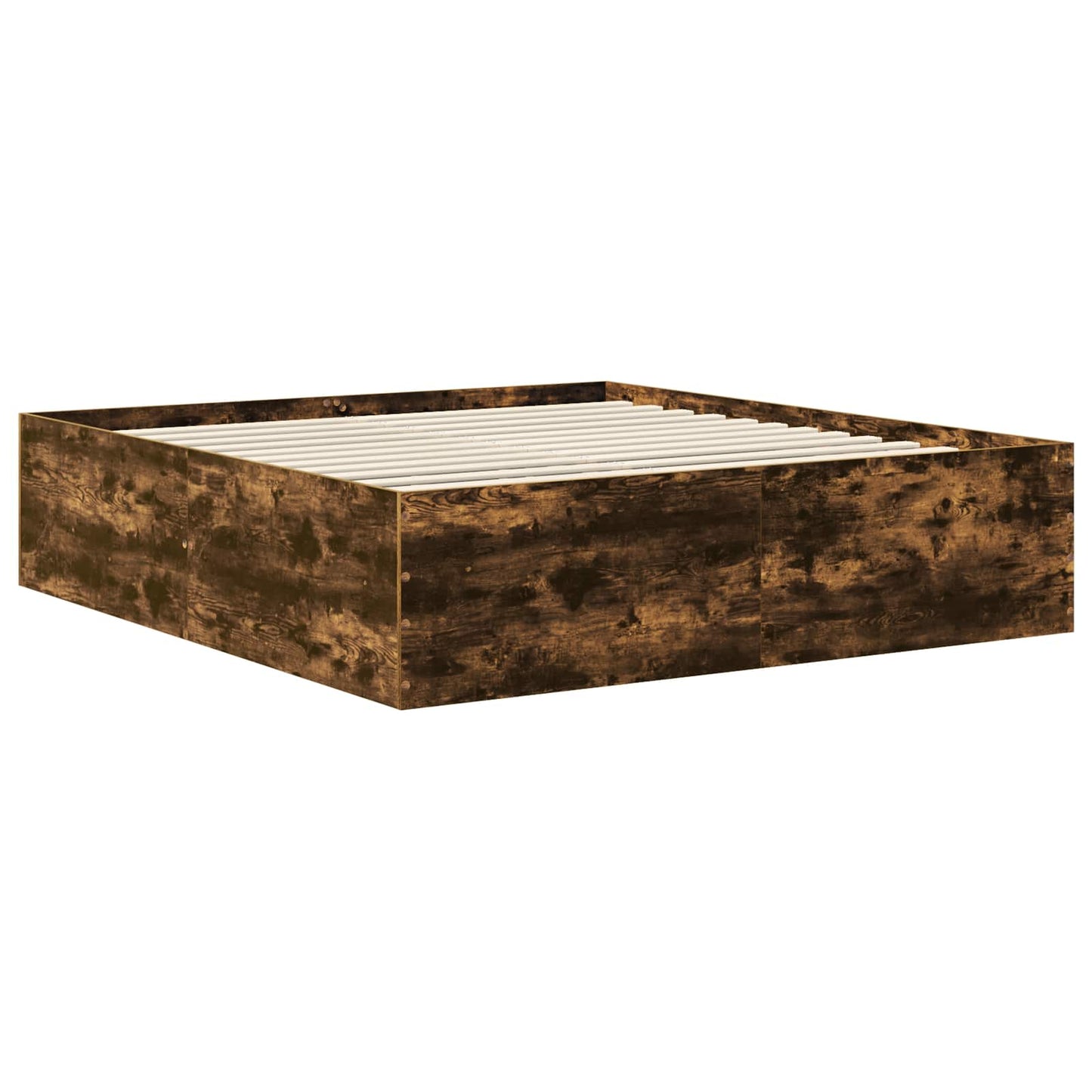 vidaXL Bettrahmen Geräucherte Eiche 180 x 200 cm Holzwerkstoff
