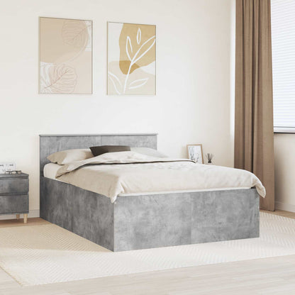 vidaXL Bettrahmen mit Kopfteil Beton Grau 160 x 200 cm Holzwerkstoff