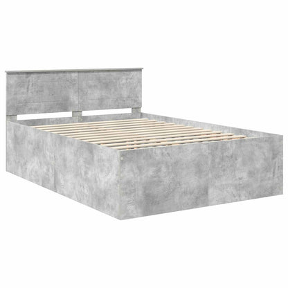 vidaXL Bettrahmen mit Kopfteil Beton Grau 160 x 200 cm Holzwerkstoff